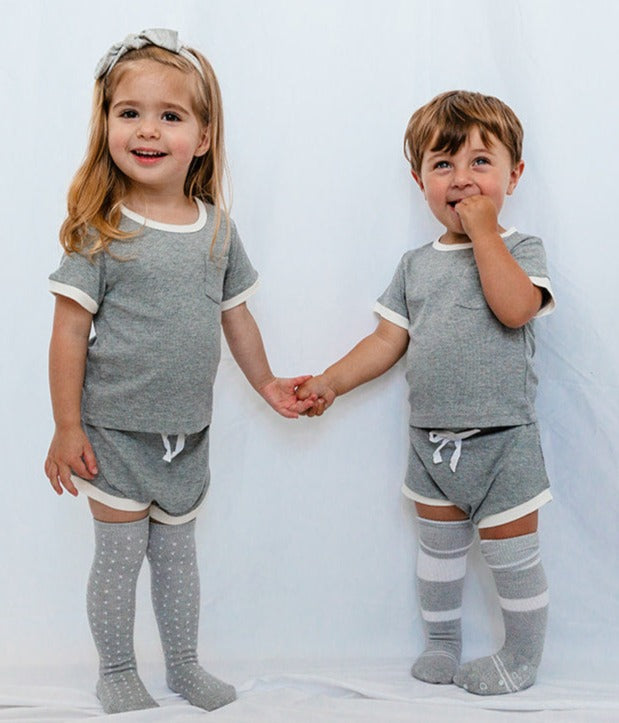 Ribbed Bamboo 2 Piece Shorts Set